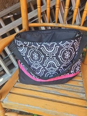 Black and Pink Patterned Women's Lunch Bag